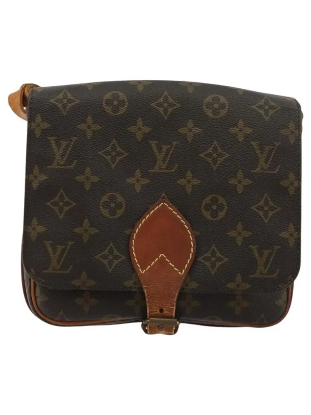 Authentic LOUIS VUITTON Monogram Cartouchiere MM Shoulder Bag M51253 LV
